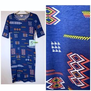 LulaRoe Julia Dress Aztec Print Size Small NWT